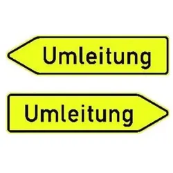 Magni, Sicherheitskennzeichnung, VKZ.454-40, 1250x350mm Umleitung doppelseitig RAL-Gütezeichen Folie RA1