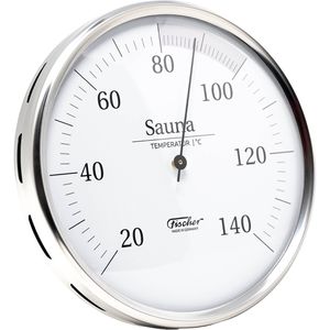 Fischer-Feingerätebau Saunathermometer 197.01, Ø 130 mm, 20 °C bis 140 °C, aus Edelstahl