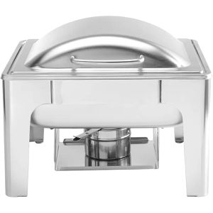 Hendi Chafing-Dish ProfiLine, silber satiniert, mit Brennpaste, mit Klappdeckel, aus Edelstahl, 4 Liter, GN 1/2