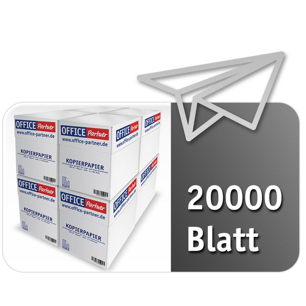 OFFICE-Partner OFFICE Partner Premium Kopierpapier, weiß - DIN A4 80g/m² - 20.000 Blatt OP99015-20000