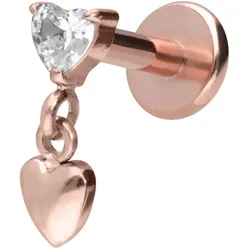 Titan Labret mit Innengewinde 2 HERZEN