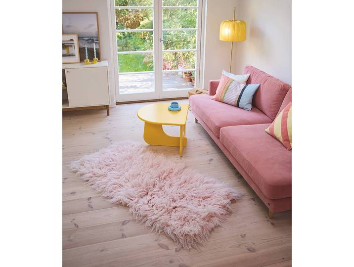 Wollteppich Fluffy Pink/Rosa 140 x 190cm Wolle