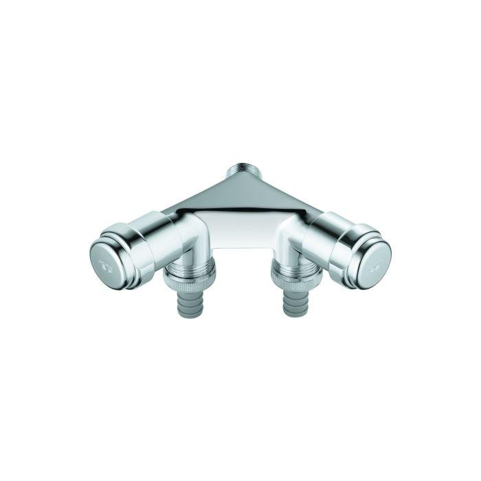Grohe WAS-Doppelventil "Einfach" 41022000 DN15 mit Rückflussverhinderer, chrom