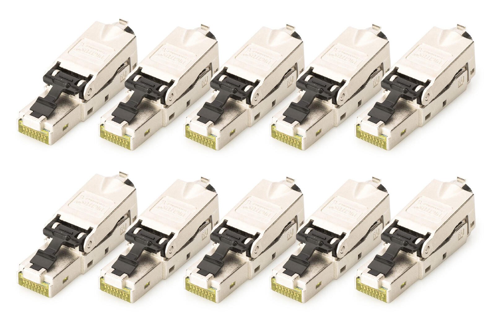 Digitus CAT 6A Feldstecker, STP mit Staubschutzkappe, Knickschutz - 10 Stk. DN-93631-10