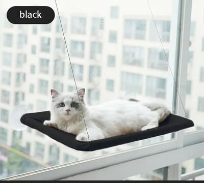 Uplifted Finds Aerial Hanging Window Cat Hammock black
