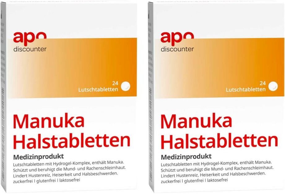 Manuka Halstabletten zuckerfrei zum Lutschen von apodiscounter 2x24stk