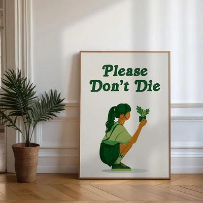 Uplifted Finds Botanical Green Houseplant Canvas Art   Calming Nature Indoors Interior Print 15 40 X 60 Cm