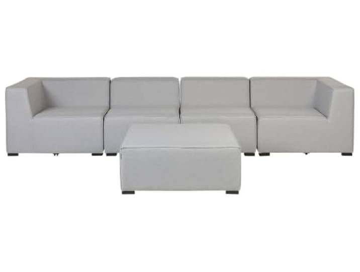 Beliani Luxuriöses 4-teiliges Outdoor Lounge Set hellgrau Stoffbezug linksseitig Arezzo