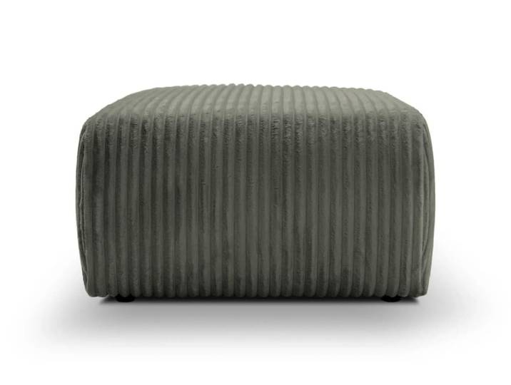 Pouf en velours côtelé vert 74x74x41