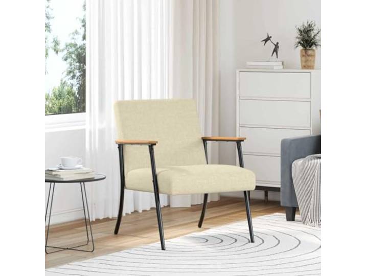 NLQMSU Moderner Sessel, cremefarben, Samt, Stahlrahmen Weicher samtiger Stoff, stabiler Stahlrahmen, ergonomisches Design, gepolsterte Sitzfläche, stützende Rückenlehne