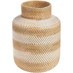DEKOVASE Rattan weiß Renun