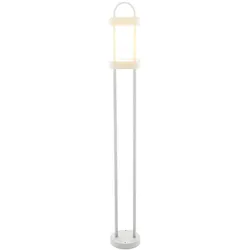 LED Außenstehlampe Wegeleuchte weiß Gartenlampe Terrassenlampe Stehleuchte, Metall, 8W 855lm warmweiß, DxH 12,5 x 100 cm