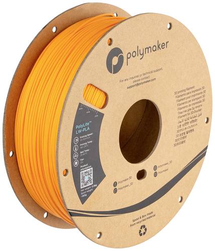 Polymaker PA08007 Filament LW-PLA Matt, Geringe Dichte 1.75mm 800g Leucht-Orange (matt) PolyLite 1St.