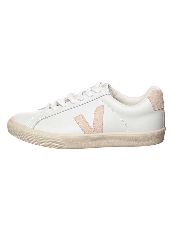 Veja Leder-Sneakers "Esplar" in Weiß/ Rosa - 38