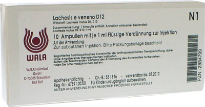 WALA Heilmittel GmbH LACHESIS E veneno GL D 12 Ampullen 10X1 ml 02884799