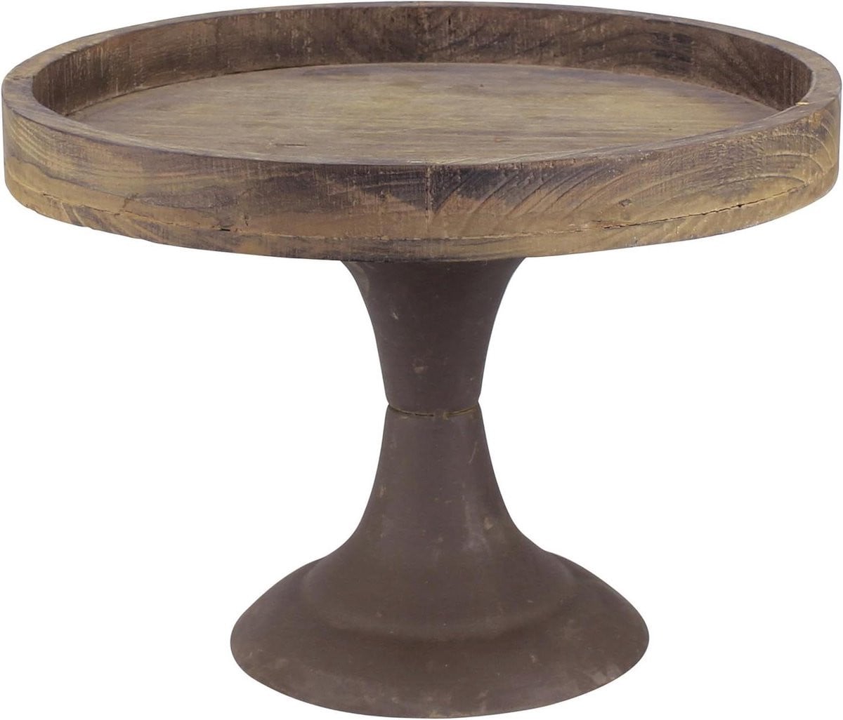 Decoratief dienblad Voetstuk Plateau in rustieke stijl - Bruin - Large