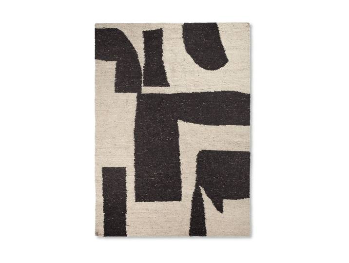 Ferm Living Piece Wollteppich Off-white-Coffee, 200x300 cm