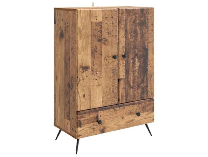 KGFHERENB Sideboard Altholz-Optik 66x34,5x95 cm Kommode Anrichte Vielseitige Flurschrank Anrichte in Altholz-Optik mit Schublade und zwei Türen für Wohnzimmer, Esszimmer oder Flur.