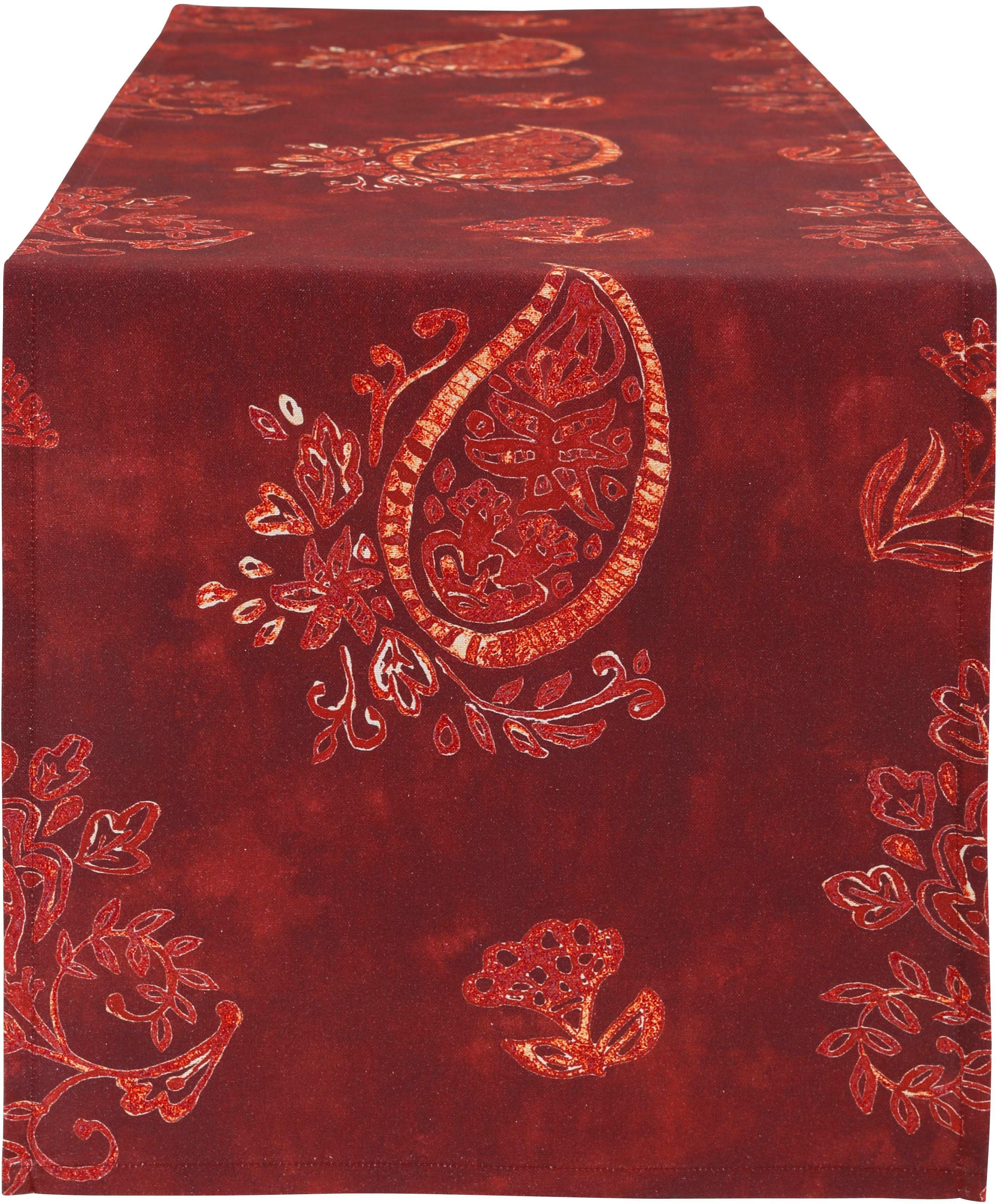 Tischläufer CASATEX "Orient", rot (bordeaux), B:40cm L:140cm, Baumwolle, Tischdecken, Tischläufer bordeaux B/L: 40cm x 140cm, rechteckig