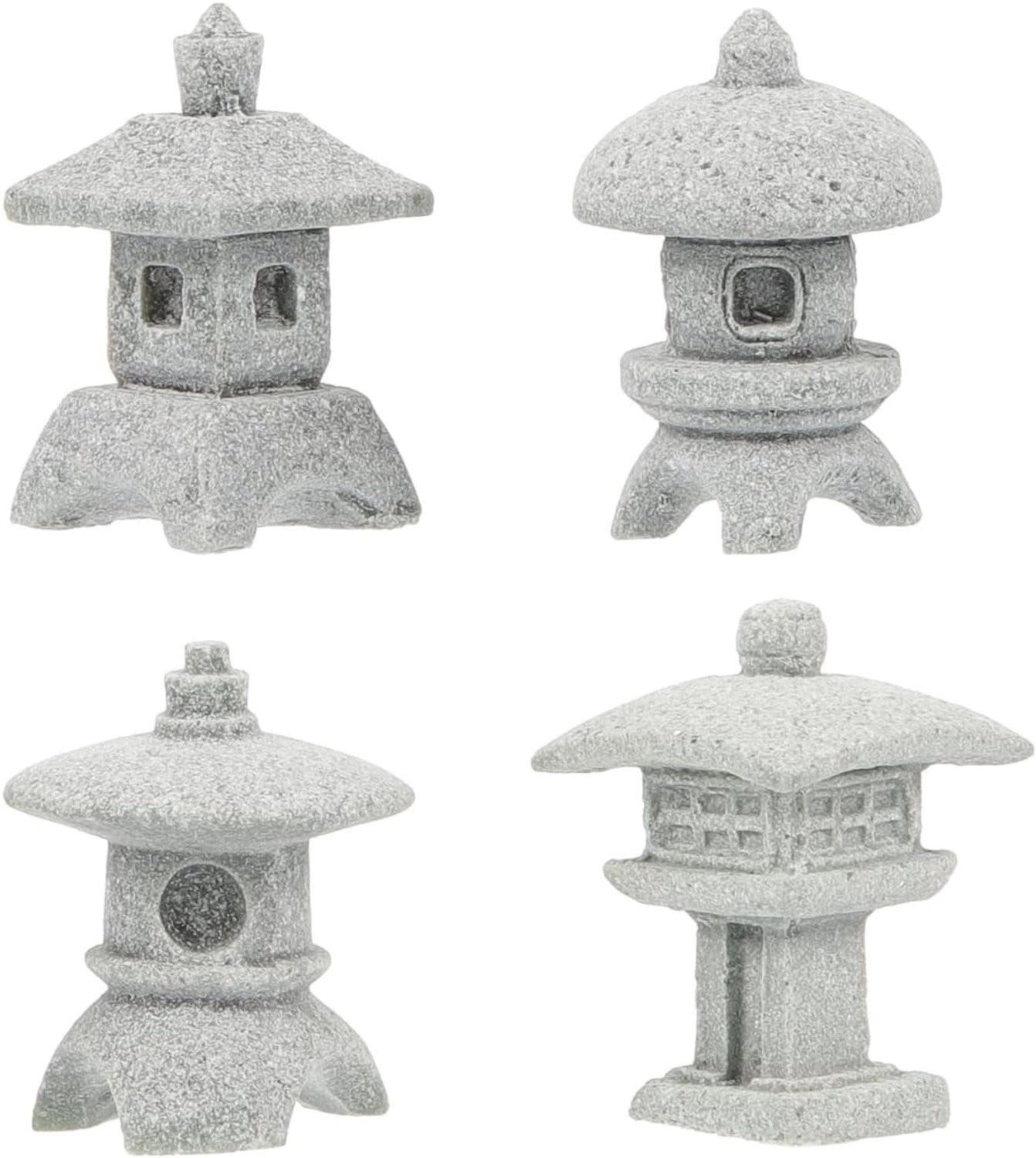 Mini Pagoda Standbeeld in Sandsteen voor Zen Tuin Decoratie en Bonsai Accessoires