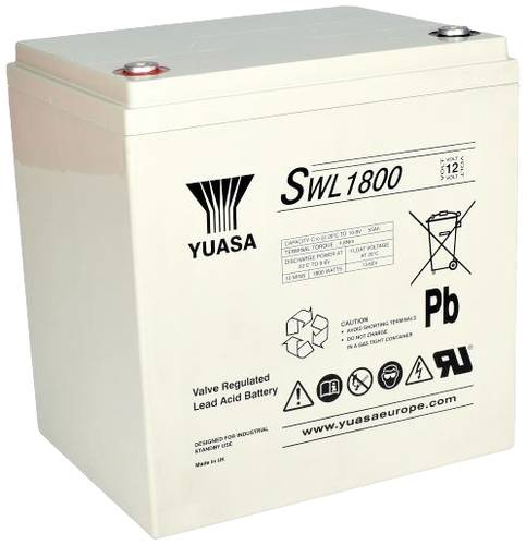 Yuasa SWL1800 Bleiakku 12V 55Ah Blei-Vlies (AGM) (B x H x T) 216 x 223 x 168mm Geringe Selbstentladung