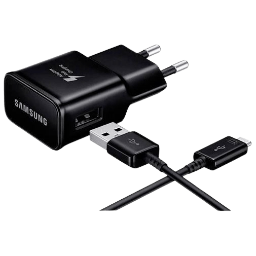 Samsung USB Ladeadapter mit Schnellladefunktion + Micro-USB-Kabel EP-TA20 Schwarz
