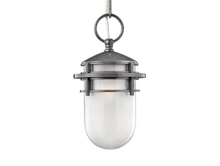 HINKLEY Nautisch designte Außen-Pendelleuchte Reef, alu / grau / zink, Aluminium, Maritim