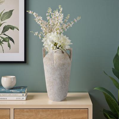 Sagebrook Home "Decorative Vase - Dark Brown Paper Mache Lug Handles, 20"""