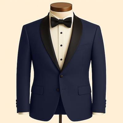 Herren Blazerjacke Schalkragen Mode Retro Vintage Klassisch Einfarbig Blazer Marineblau Schmale Passform Einreihig Ein-Knopf