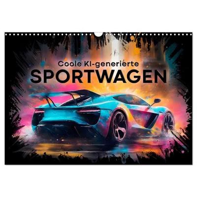 Coole KI-generierte SPORTWAGEN (Wandkalender 2027 DIN A3 quer), CALVENDO Monatskalender