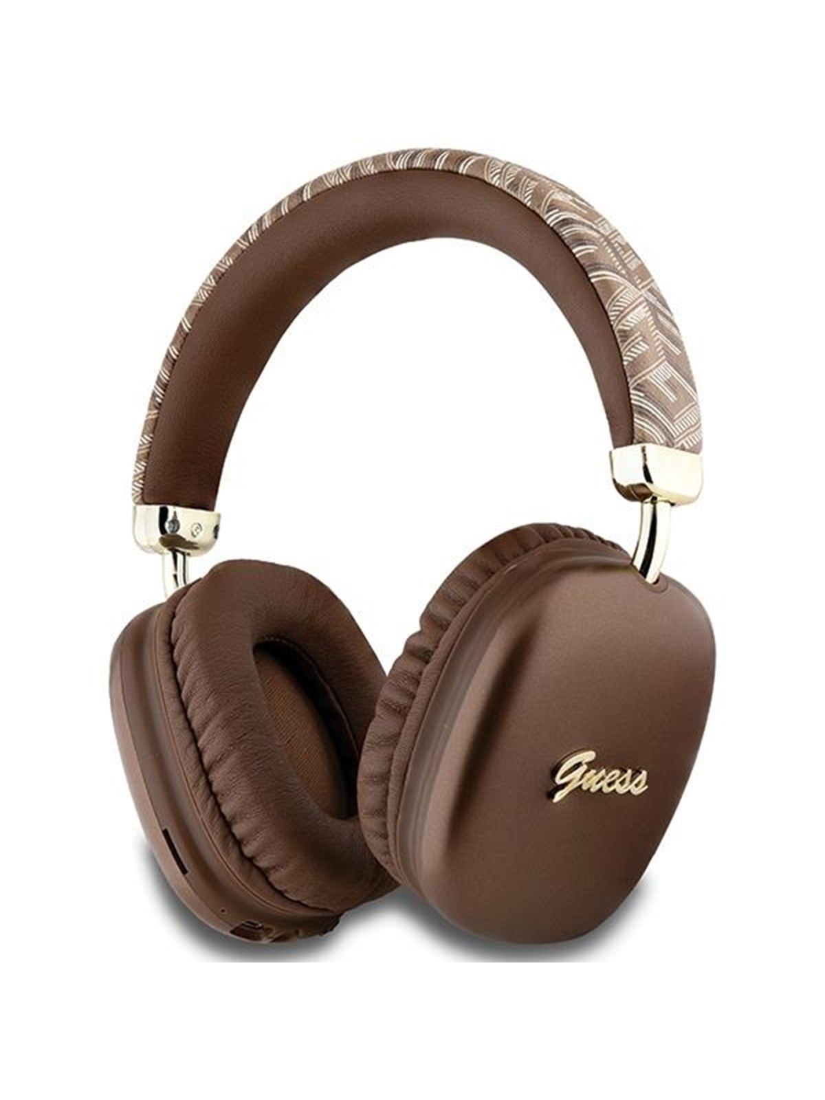 GUESS GCube Metallic Script Logo Bluetooth on-ear headphones - brown