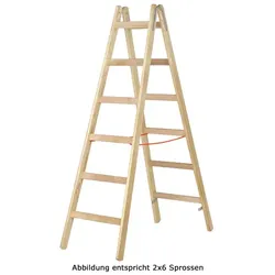 Doppelleiter Hymer Holz-Sprossenstehleiter 2x5 Sprossen Holz-Malerleiter für den Handwerker, beidseitig begehbar