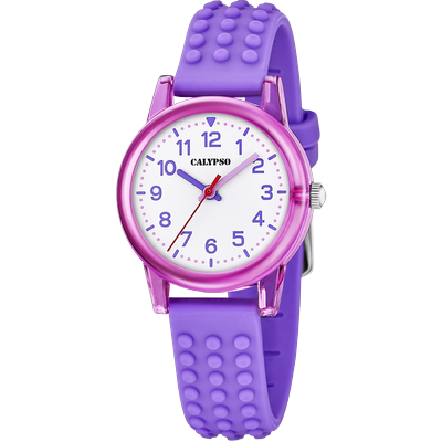 Quarzuhr CALYPSO WATCHES "Junior Collection", lila, Armbanduhren, Kinder, Quarzuhr, Armbanduhr, Silikonarmband, analog