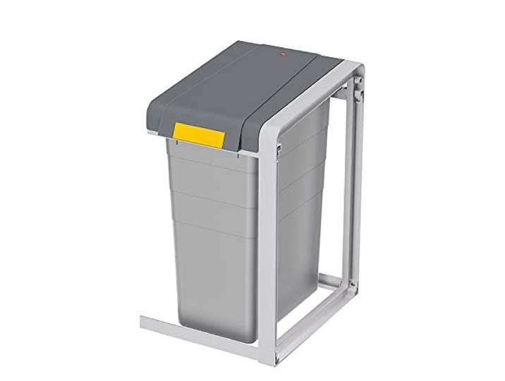 Hailo ProfiLine Öko XL - Mülltrennsystem Erweiterungseinheit 38 L - Robustes Gestell und weit öffnender Deckel aus Kunststoff - beliebig erweiterbar - herausnehmbarer Inneneimer aus Kunststoff - grau