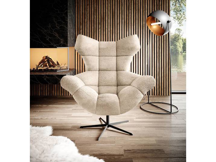 Relaxsessel Loney Beige Chenille Lorin 103 x 119 x 84cm