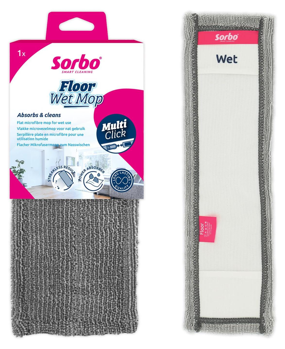 Dripio Microvezel vloerwisser blauw voor Multi Click systeem, absorberend en wasbaar
