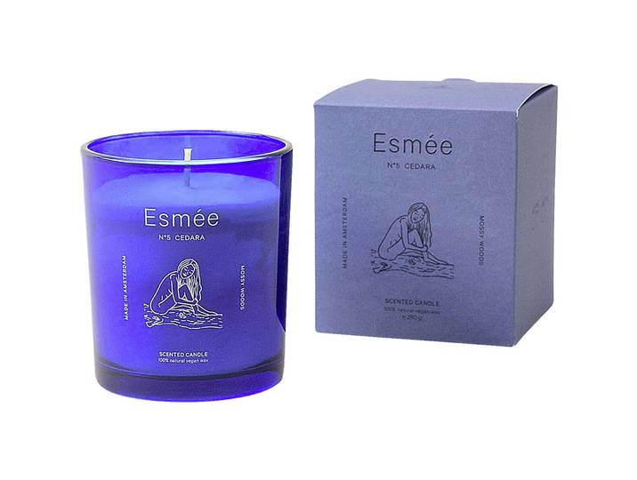 Esmée Duftkerze Esmeé blau - Material: Glas/Wachs - Duftkerze