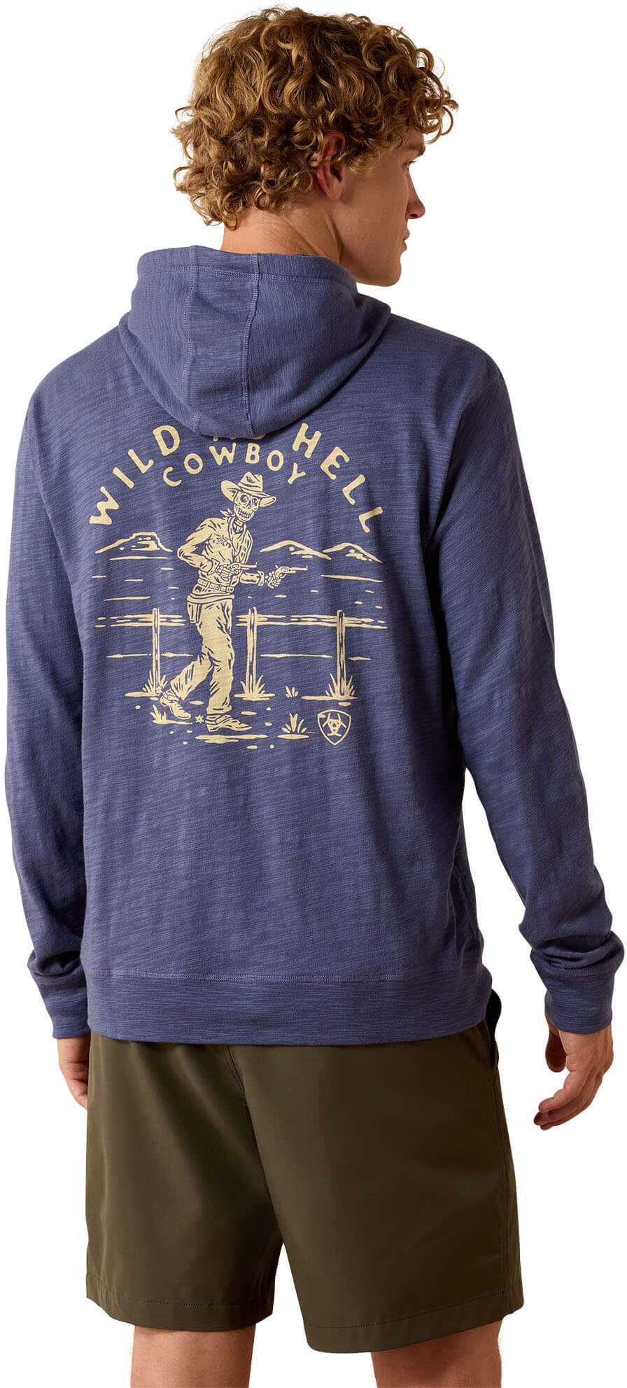 Men's Lightweight Retro Hoodie in Nightshadow, Size: Medium by Ariat