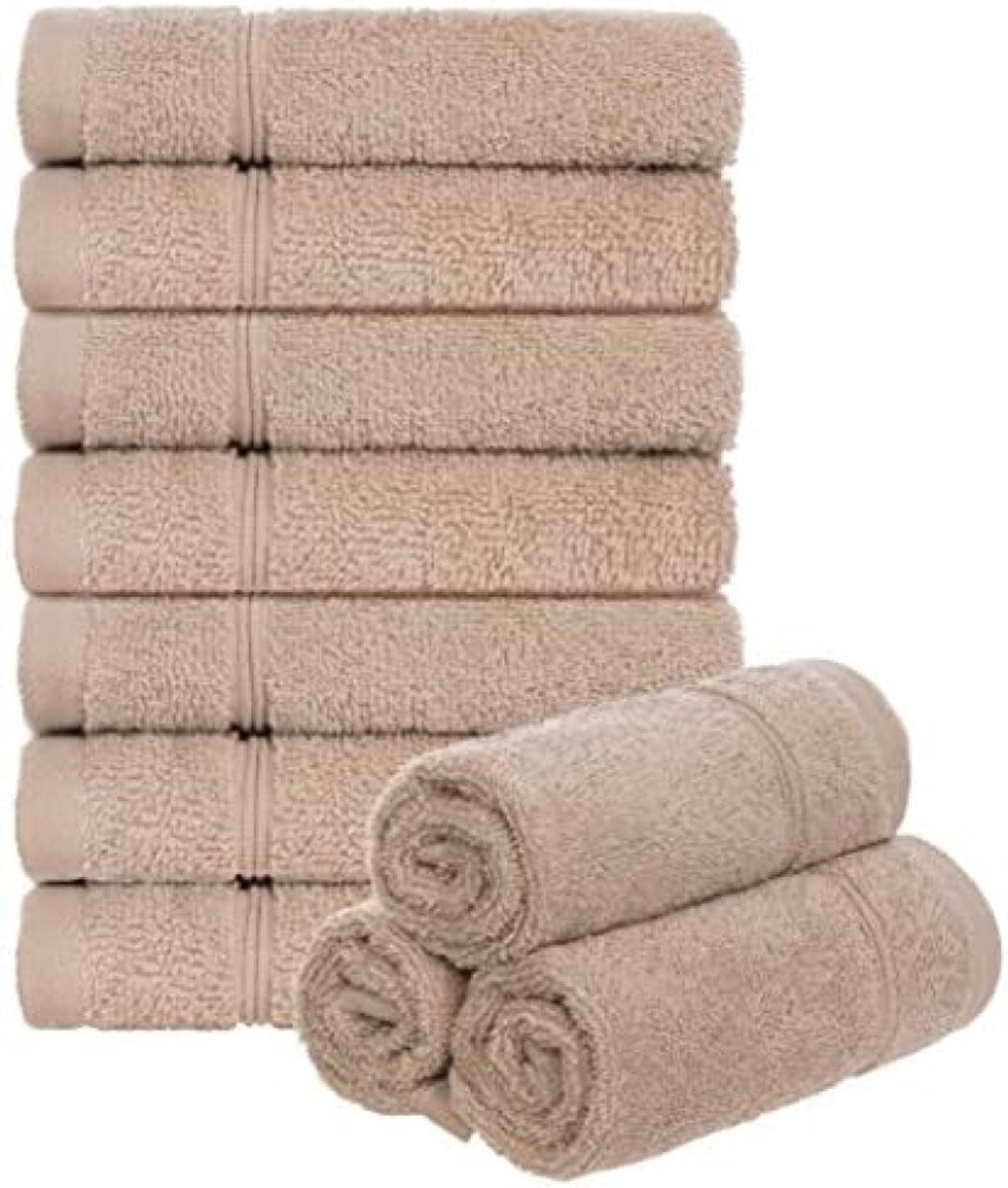 PromoHome Set van 10 extra absorberende badstof washandjes met ophanglus