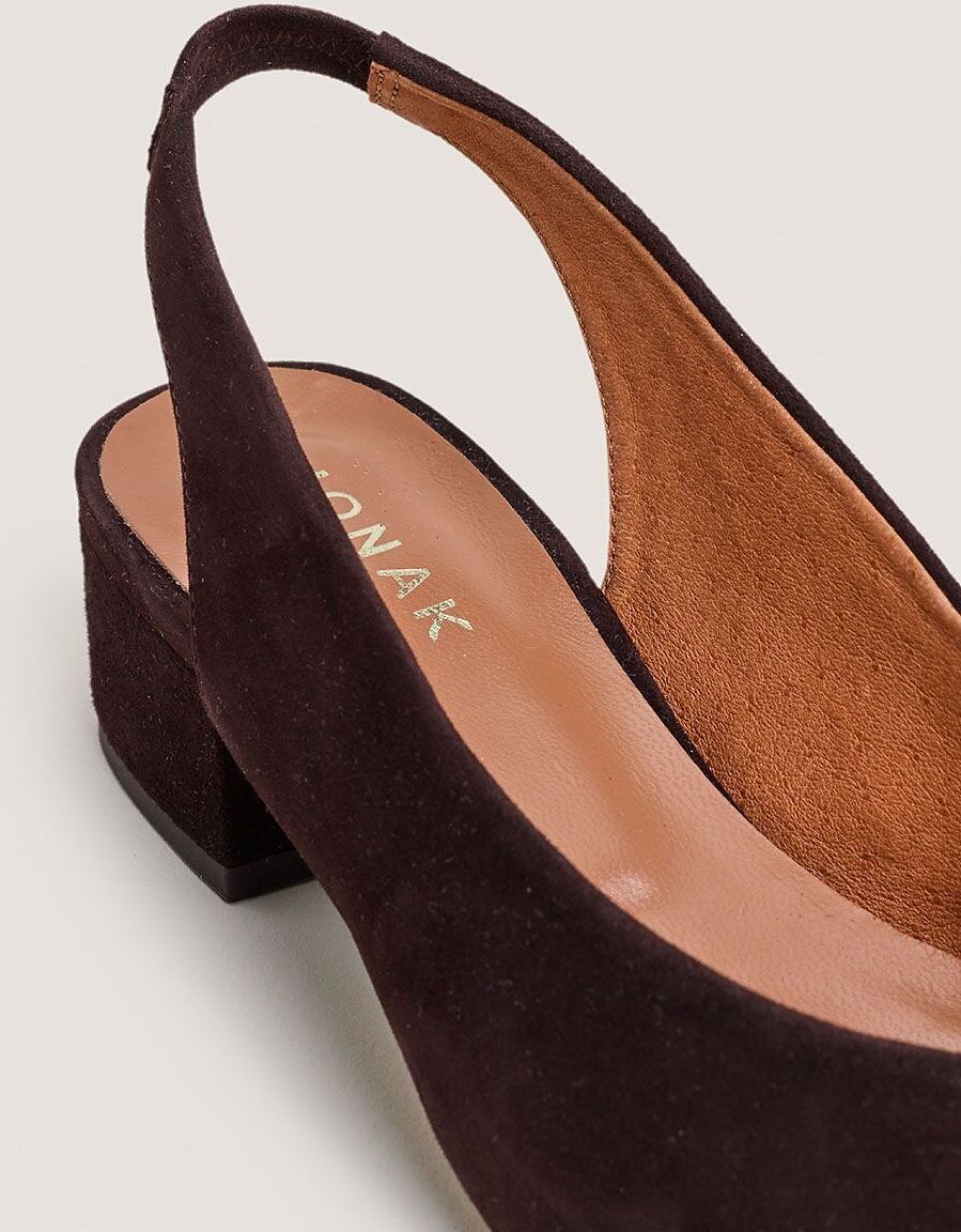 JONAK Ballerines slingback pointues en cuir velours, VINCE