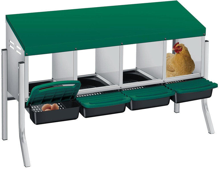 Blue Elephant Chicken Nesting Boxes,Weatherproof Galvanized Steel Chicken Egg Laying Box with Handle Perch & Automatic Rollout Egg Collection, Easy Clean & Quick As Green 69.9cm H X 104.1cm W X 34.3cm D