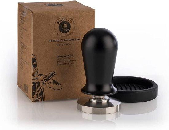 Buddy's Bar RVS espresso tamper, 51 mm, zwart