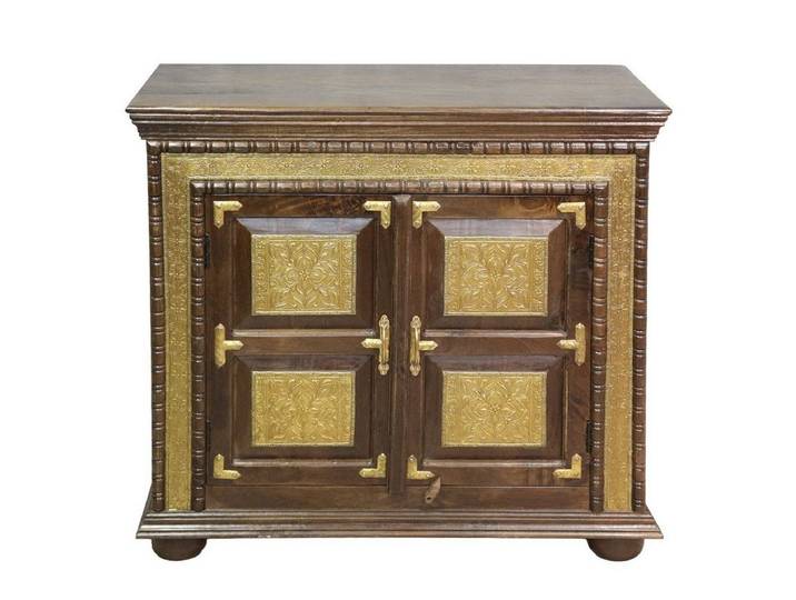 Oriental Galerie Unterschrank Braun Gold Sideboard Yasu Indien 100 cm