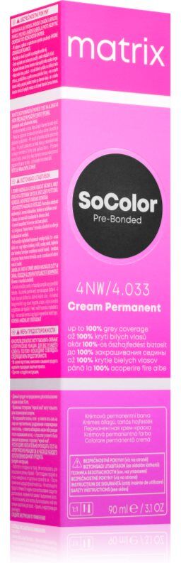 Matrix SoColor Pre-Bonded coloration cheveux permanente pour masquer les cheveux gris teinte 4NW 90 ml