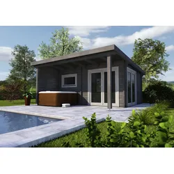 Infraworld Gartensauna Bella 1-Fenster & Türen in exklusiver Ausführung und farbig lackiert