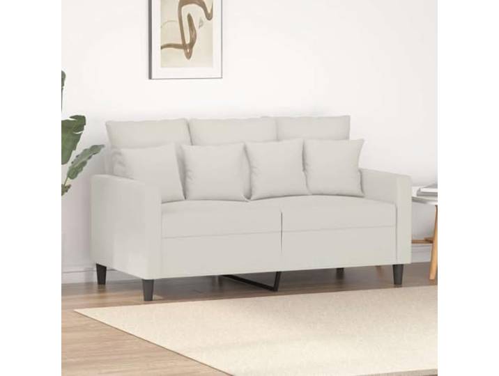 HEFZGDB 2-Sitzer Sofa Creme 120 cm Samt Stoff Modernes Wohnzimmer Sitzmöbel mit Metallgestell und Polsterung für Entspannung Komfort