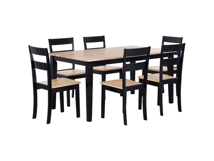 ESSGRUPPE Holz Schwarz, Hellbraun 6-Sitzer 150/90 cm Georgia