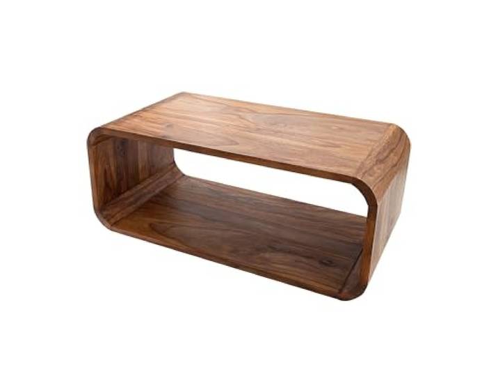 invicta INTERIOR Massiver Holz Couchtisch CUBUS 100cm Sheesham Stone Finish TV-Board Beistelltisch Massivholz Tisch Holztisch