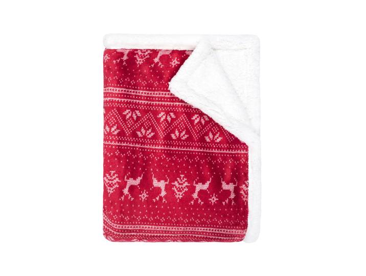 Plaid polaire cocooning rouge 130x170 Cerf