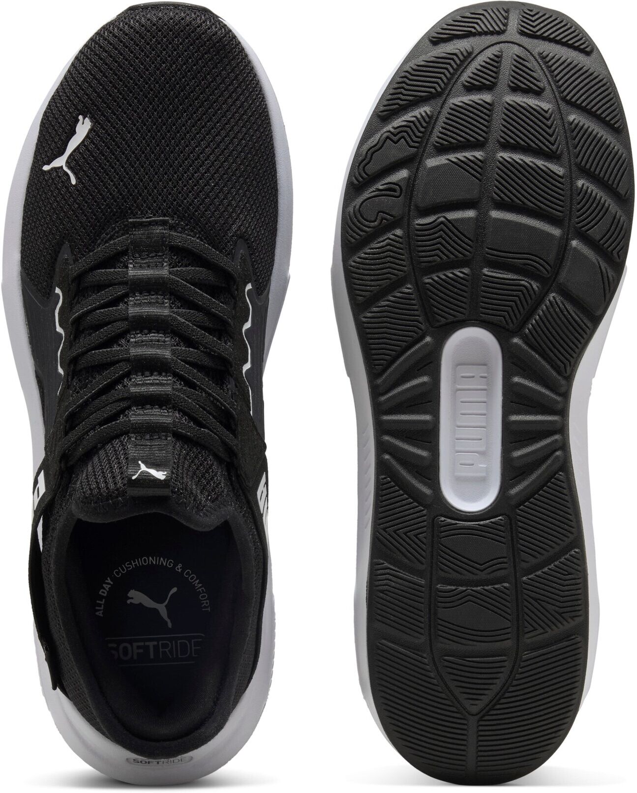 Laufschuh PUMA "SOFTRIDE ENZO 5 SLIP TECH", Gr. 45, Textil, schwarz-weiss (puma schwarz, puma weiß, puma schwarz), Schuhe Laufschuh, SLIPTECH™ Technologie: praktisches Anziehen ohne Hände puma schwarz, puma weiß, puma schwarz 45, Textil